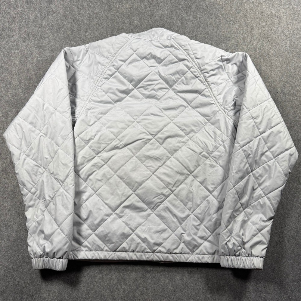 Patagonia Kids XXL 16-18 Diamond Quilted Jacket Light Grey Snap Front Insulated - Picture 2 of 9